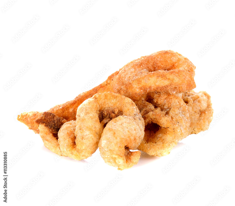 pork snack,Thai food on white background pork snack,Thai food on white background