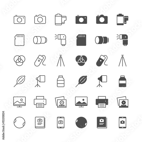 Photography icons, included normal and enable state.