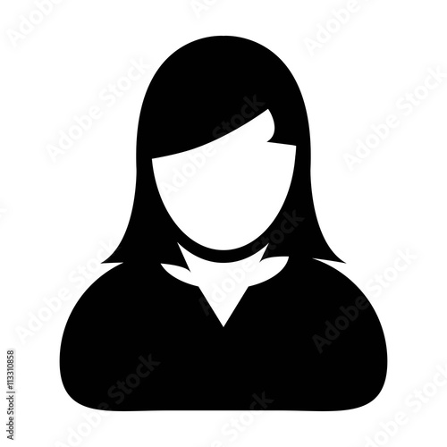 User Icon - Woman, Profile, Person, People Icon in Glyph Vector Illustration.