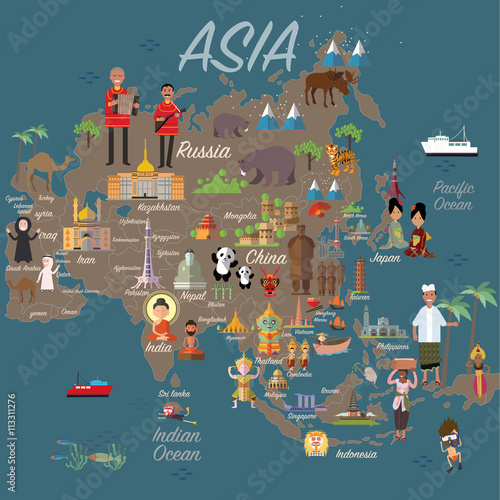 Asia map and travel