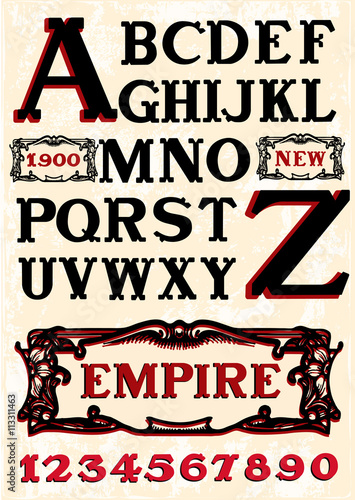 Vintage vector font