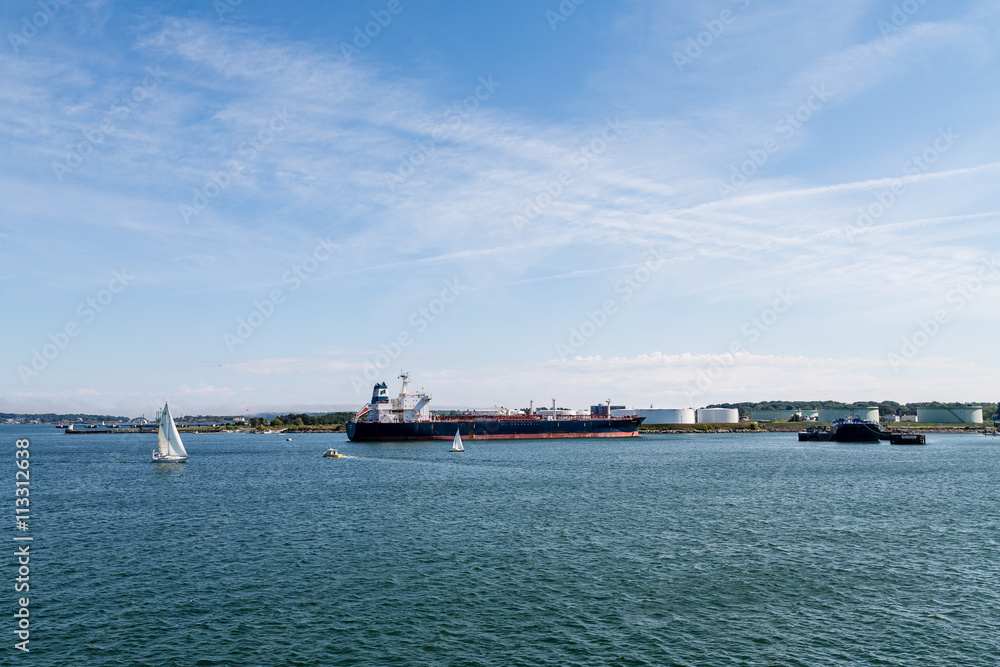 Tanker by Sailboats