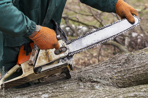 chainsaw in a hands