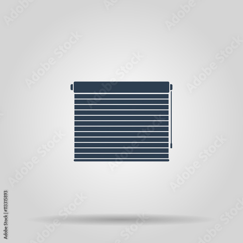 Louvers rolls sign icon. Window blinds or jalousie symbol. Circle flat button with shadow.