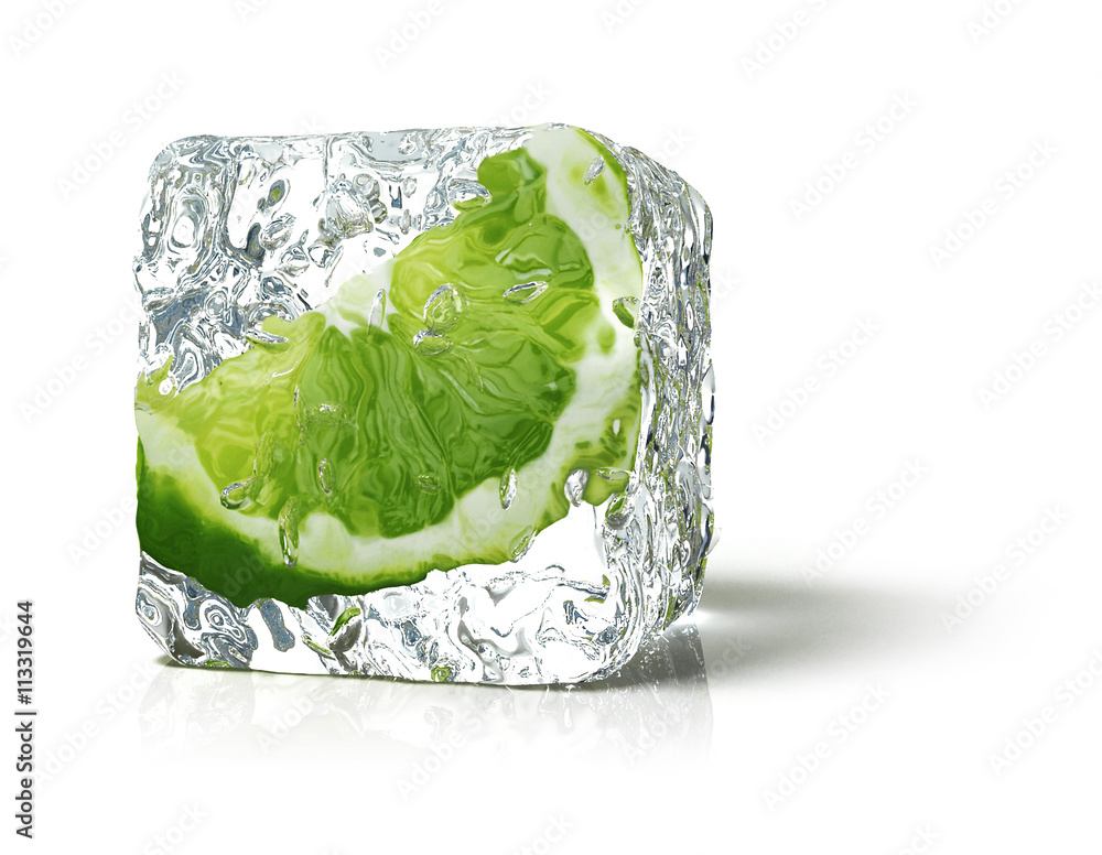 lime in the ice cube