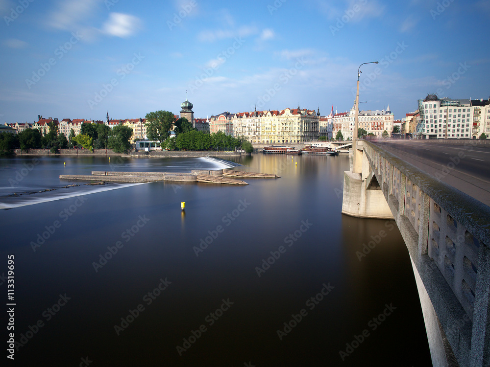 Obraz premium Vltava River near Jirasek Bridge, Prague