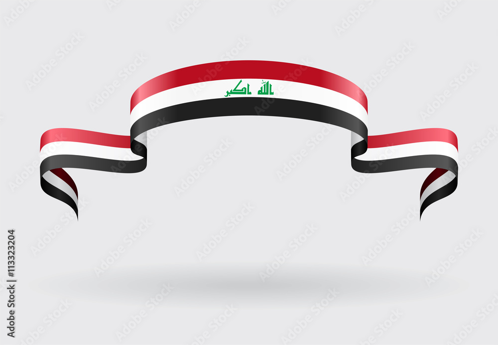 Photography Iraqi flag background. Vector illustration.