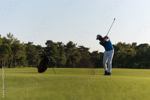 golfer hitting long shot