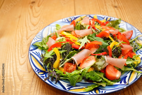 Fresh vegetable salad with home made vegetables