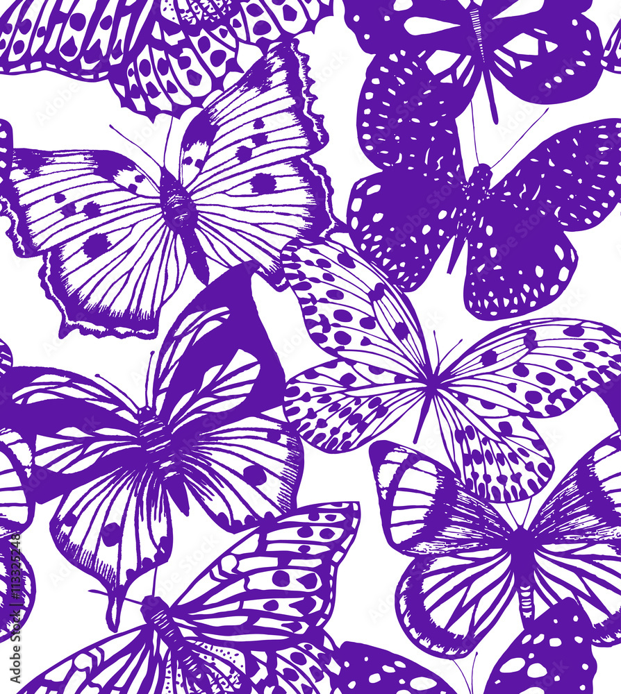 Obraz premium vector background with butterflies
