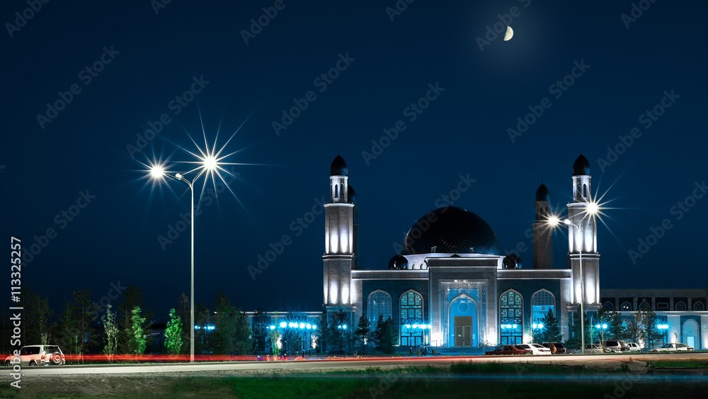 Night Astana Kazakhstan, Mosque