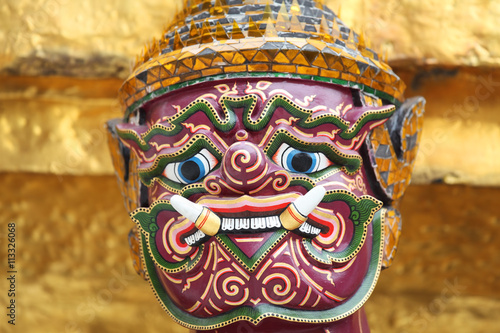 tradition ramayana demon mask as background.