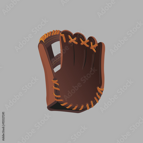 Baseball glove on a gray background