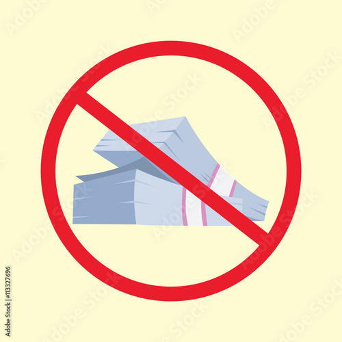 ban or prohibited money cash symbol vector graphic