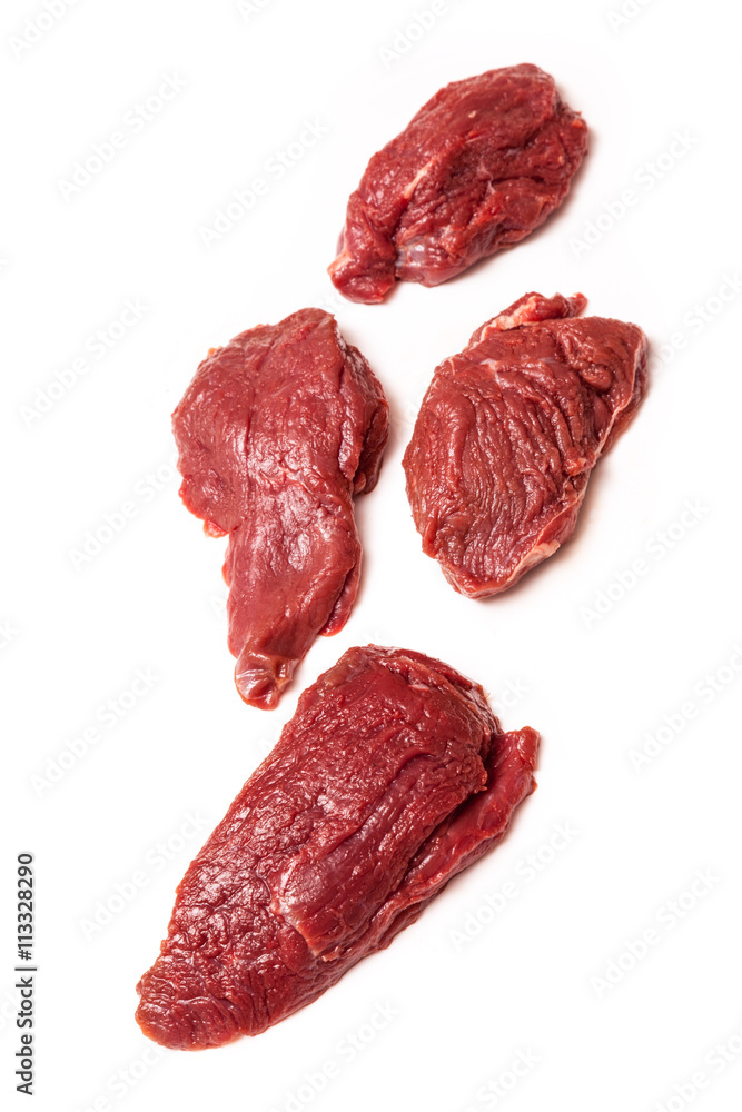 Obraz premium Kangaroo meat isolated on a white studio background.