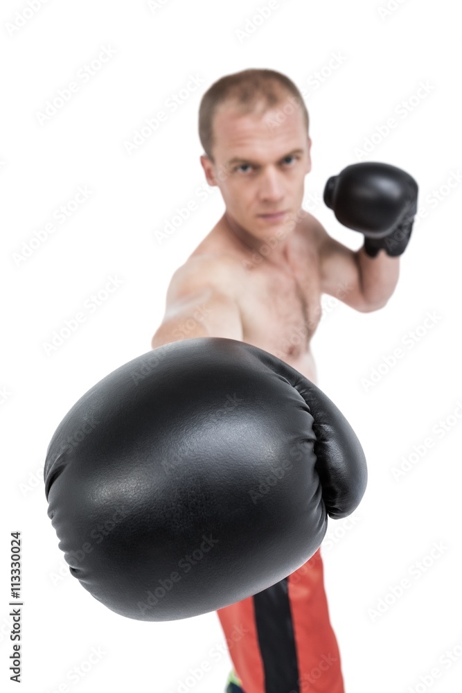 Boxer performing boxing stance Boxer performing boxing stance