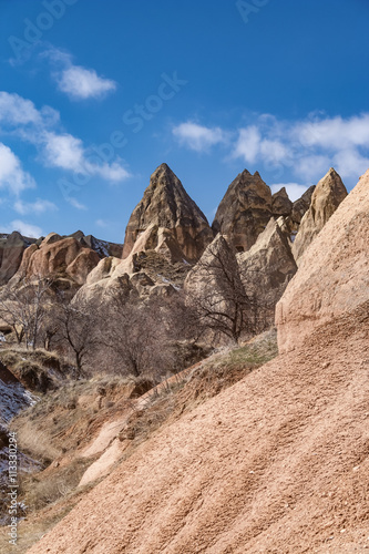 Rocky outcrops in Cappadocia, Turkey