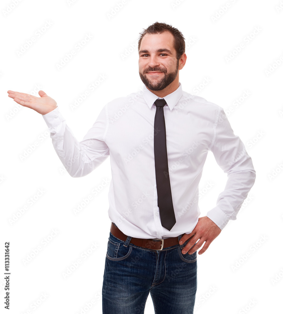 Smiling man in white shirt Smiling man in white shirt