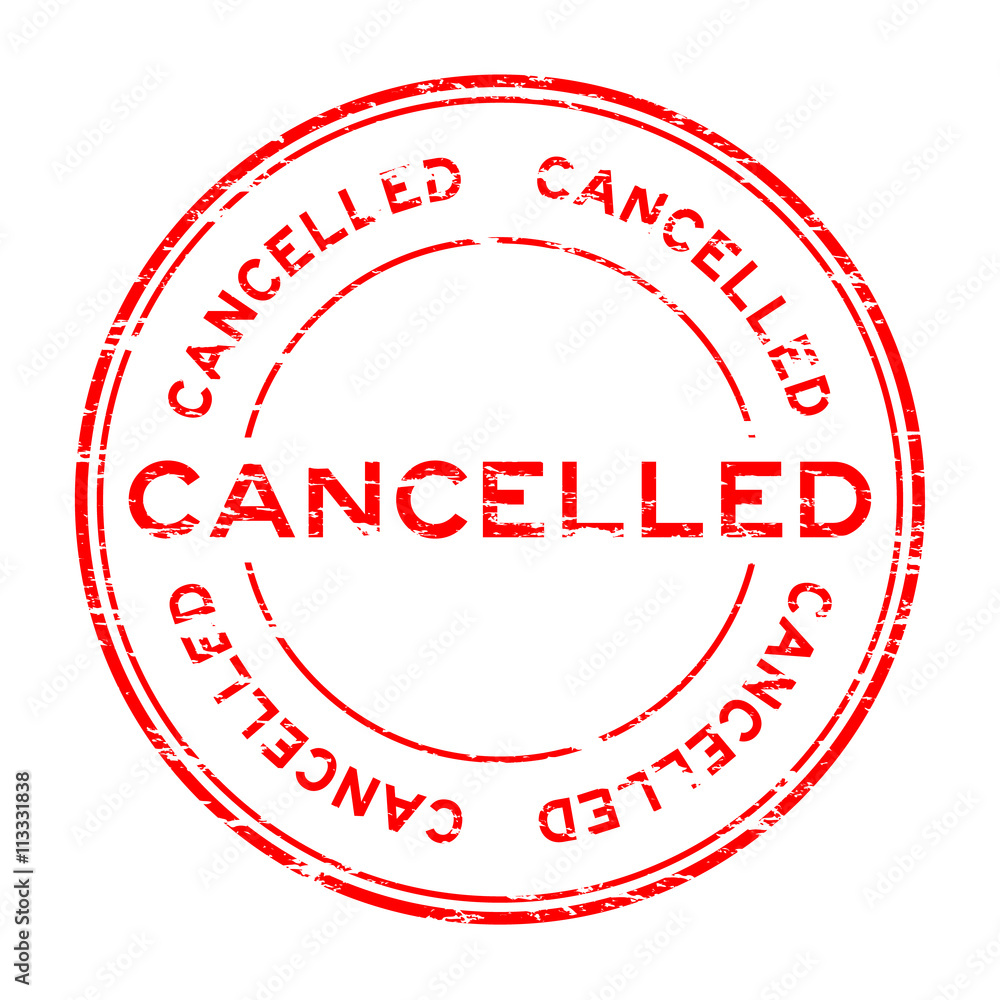 Grunge round red cancelled stamp on white background Grunge round red cancelled stamp on white background