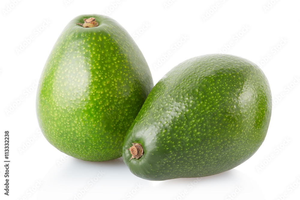 Avocado fruits isolated on white, clipping path Avocado fruits isolated on white, clipping path