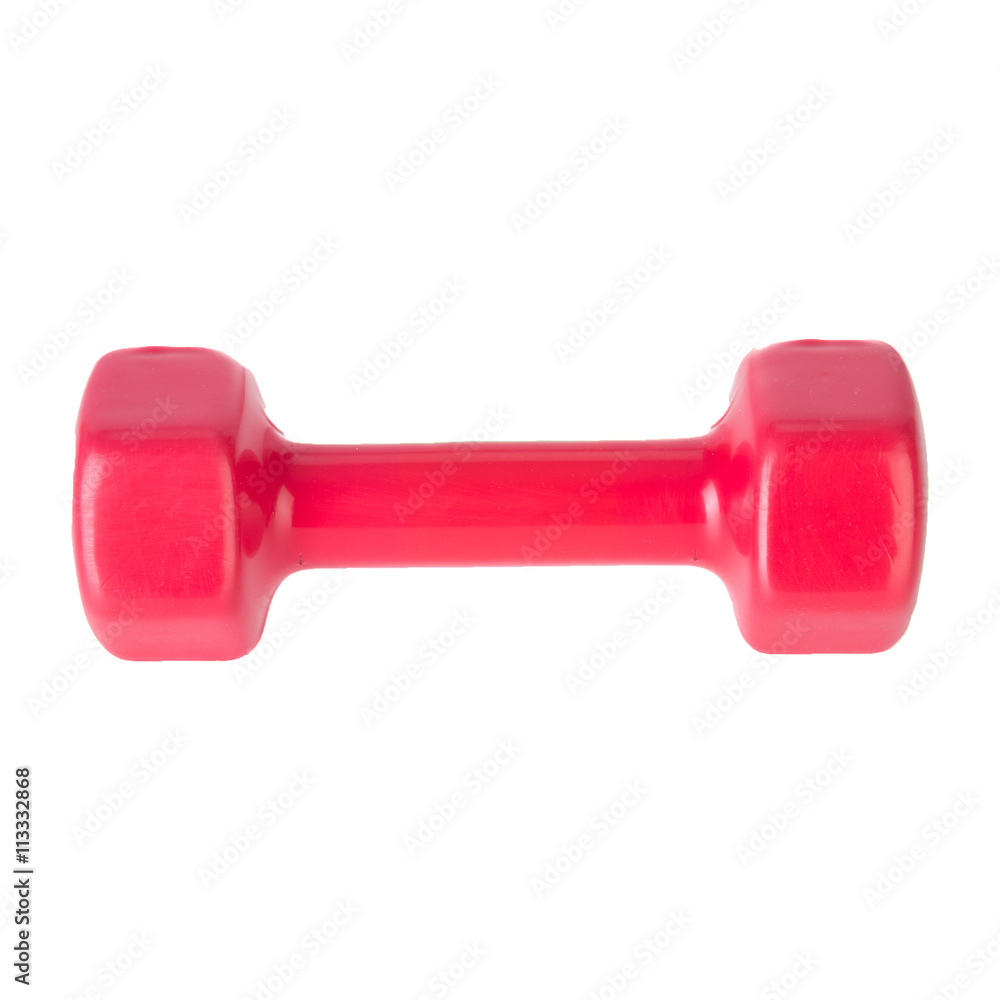Red dumbells weight isolated on white background Red dumbells weight isolated on white background