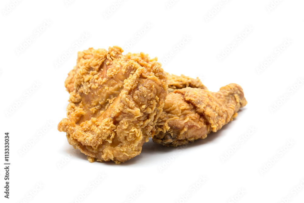 Fried chicken isolated on white background Fried chicken isolated on white background