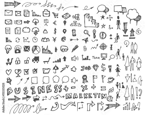 Business doodles sketch eps10 vector