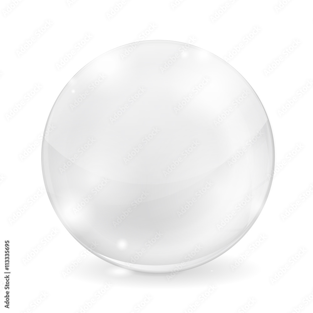 White glass ball White glass ball