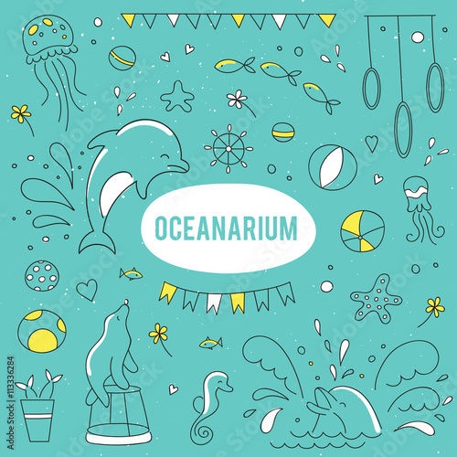 Oceanarium set of elements