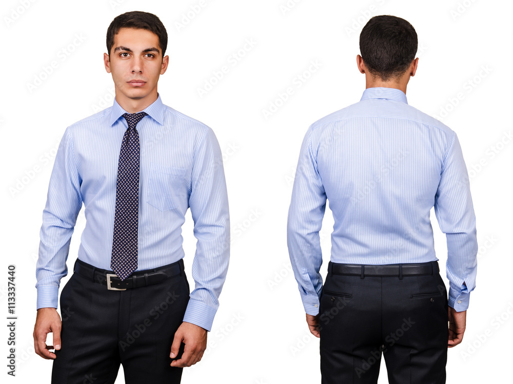 Young man in fashion concept isolated on white Young man in fashion concept isolated on white