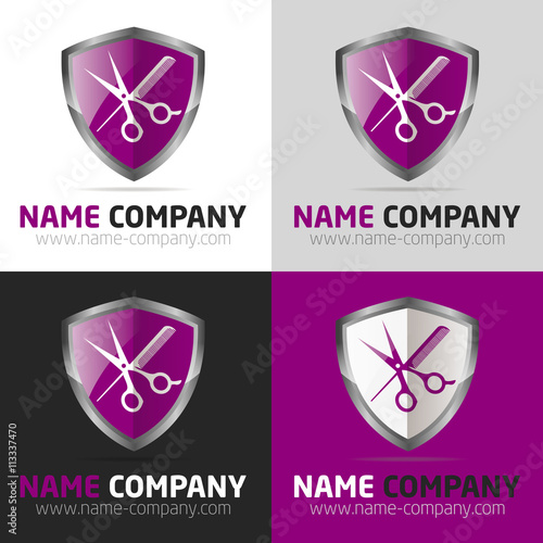 logo ciseaux coiffeur visagiste artisan