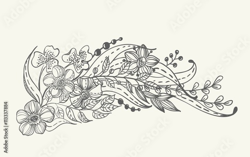 Stylish floral doodle background