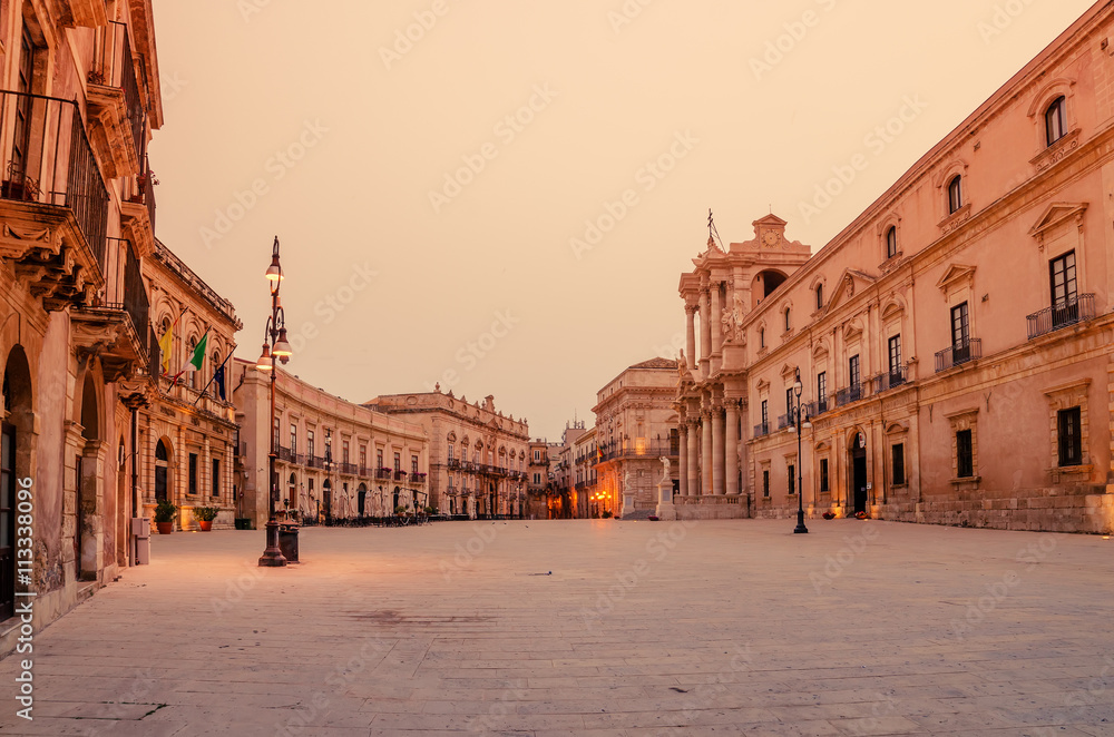 Syracuse, Sicily, Italy: the cathedral square