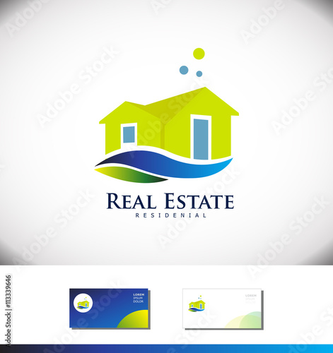 Real estate house villa logo icon design