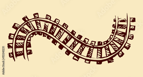 Railway. Vector drawing