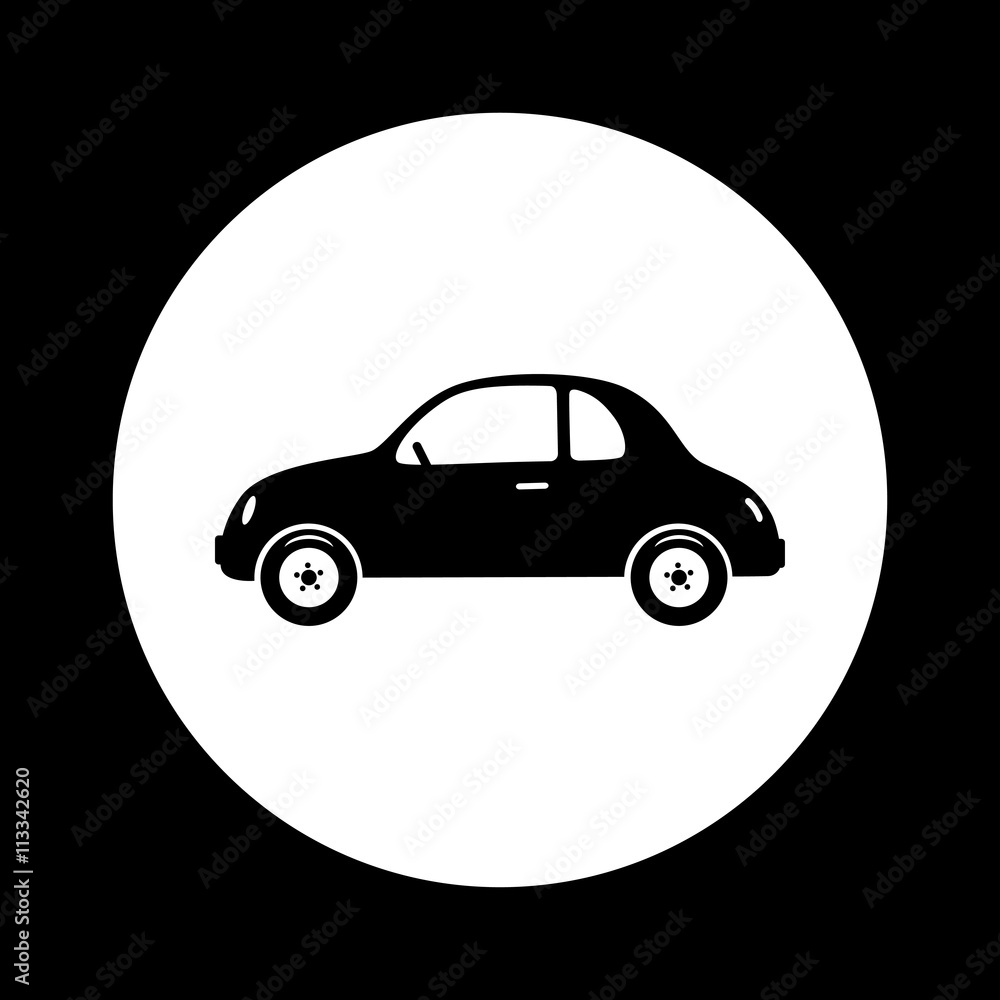 Black and white car icon