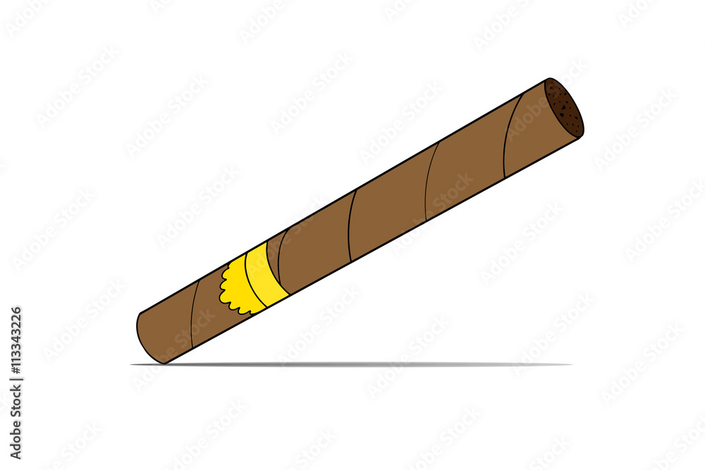 Vector illustration of a luxury Havana cigar with label. Cigar. An expensive cigar. Vector illustration of a luxury Havana cigar with label. Cigar. An expensive cigar.