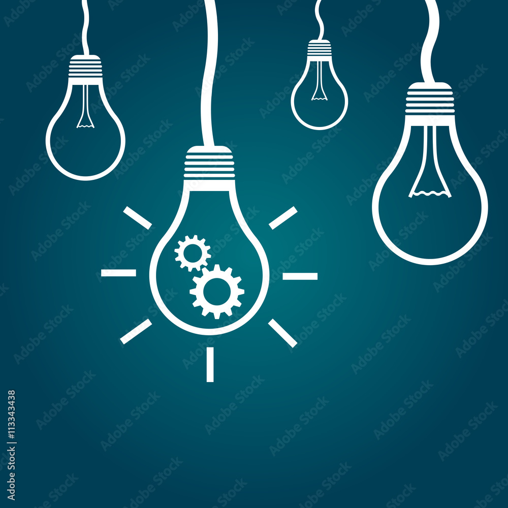 Light bulb idea vector flat Light bulb idea vector flat