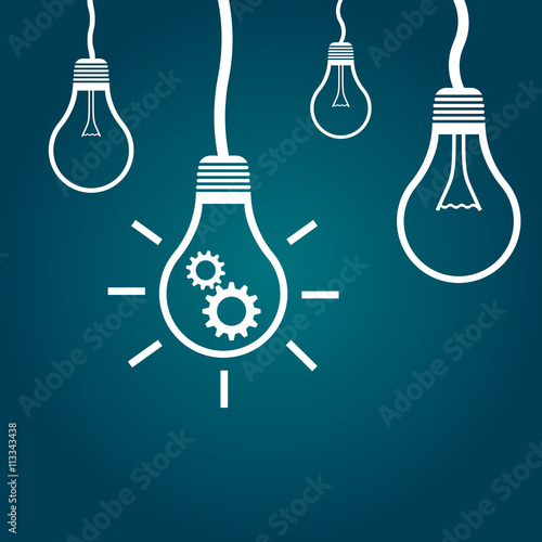 Light bulb idea vector flat