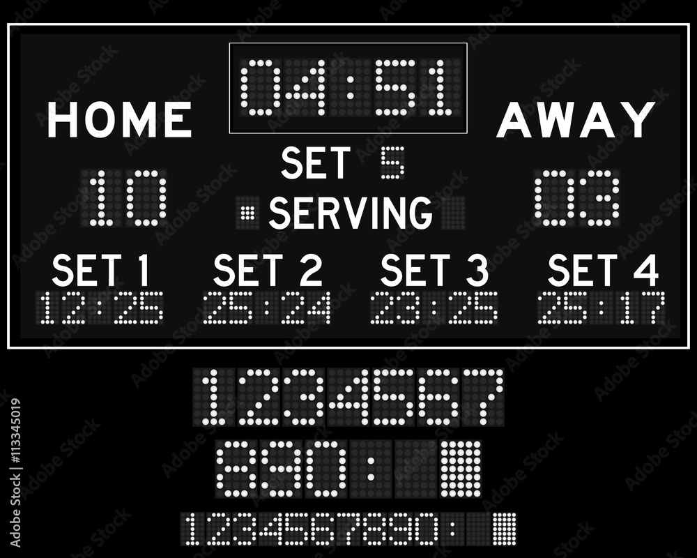 Digital white led volleyball scoreboard Digital white led volleyball scoreboard