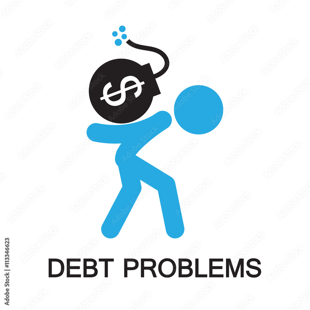 Obraz premium debt problem ,icon and symbol