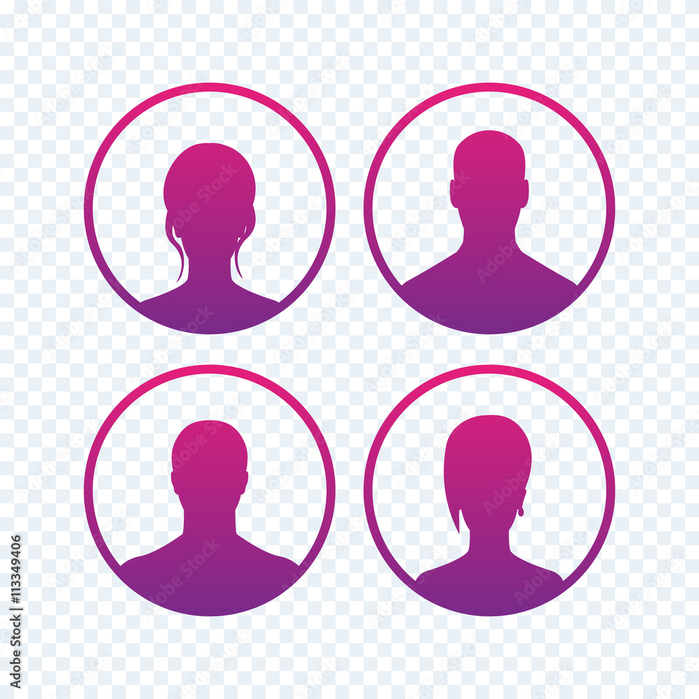 4 avatars icons in circles, vector illustration 4 avatars icons in circles, vector illustration