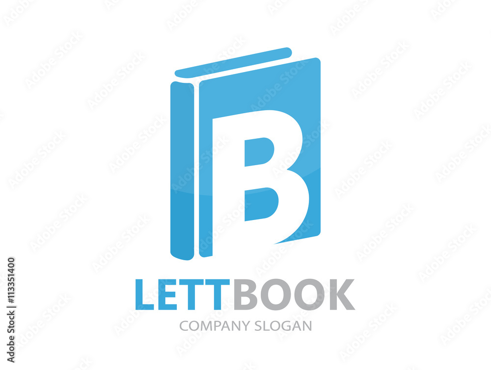 Vector logo combination of a book and letter b Vector logo combination of a book and letter b