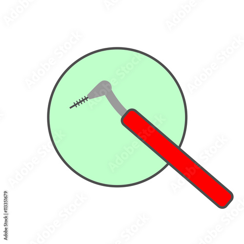 Interdental Brush Line Icon