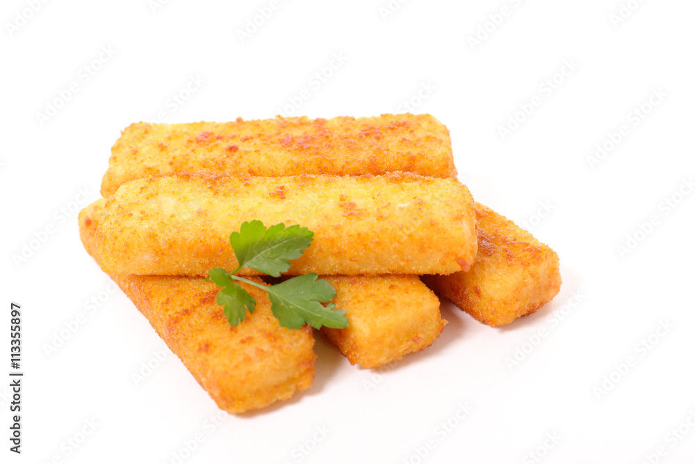 fish stick isolated on white fish stick isolated on white
