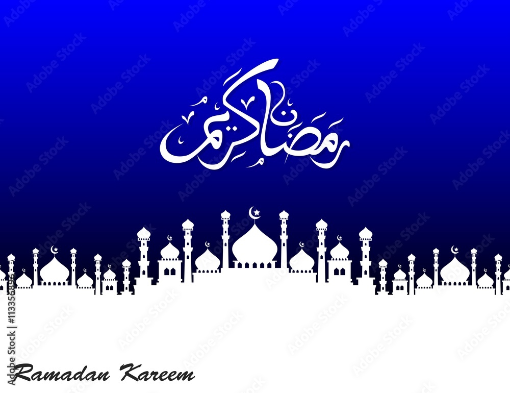 Ramadan kareem with silhouette mosque Ramadan kareem with silhouette mosque