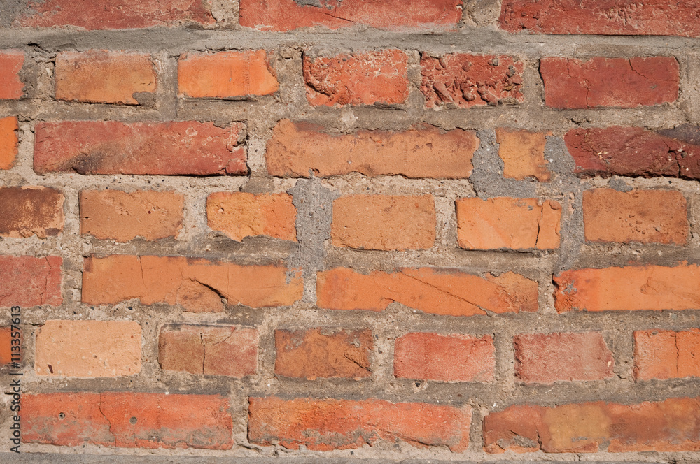 Fototapeta premium Backsteinmauer als Hintergrund für Werbung