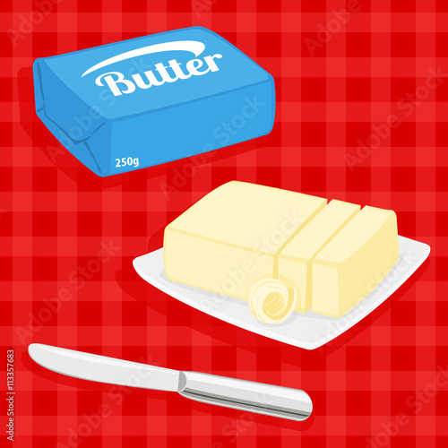 Vector illustration of butter