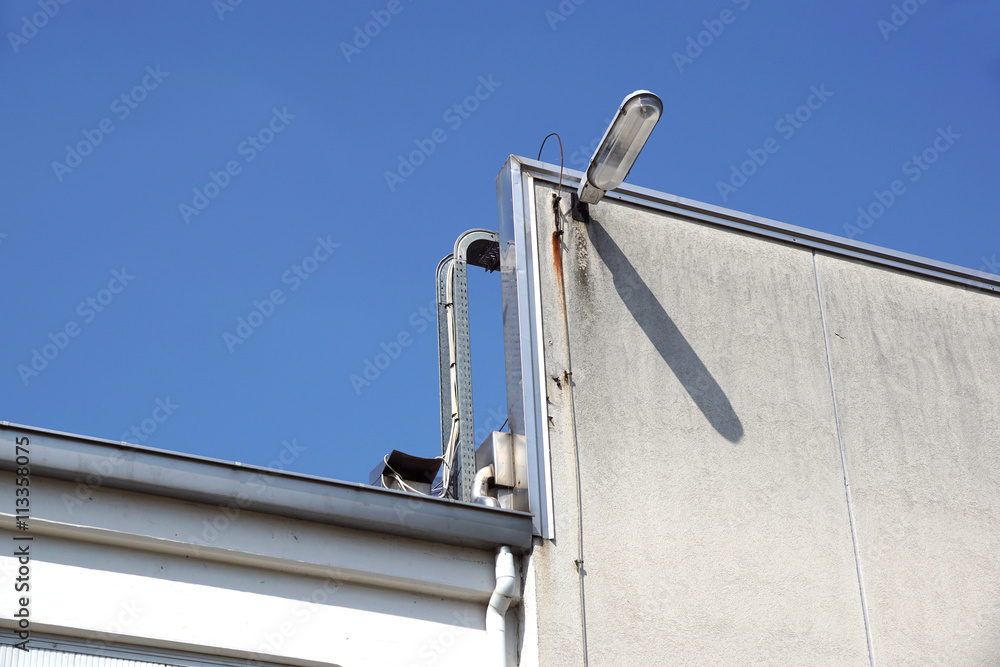 Industrial facade with electrical wiring Industrial facade with electrical wiring