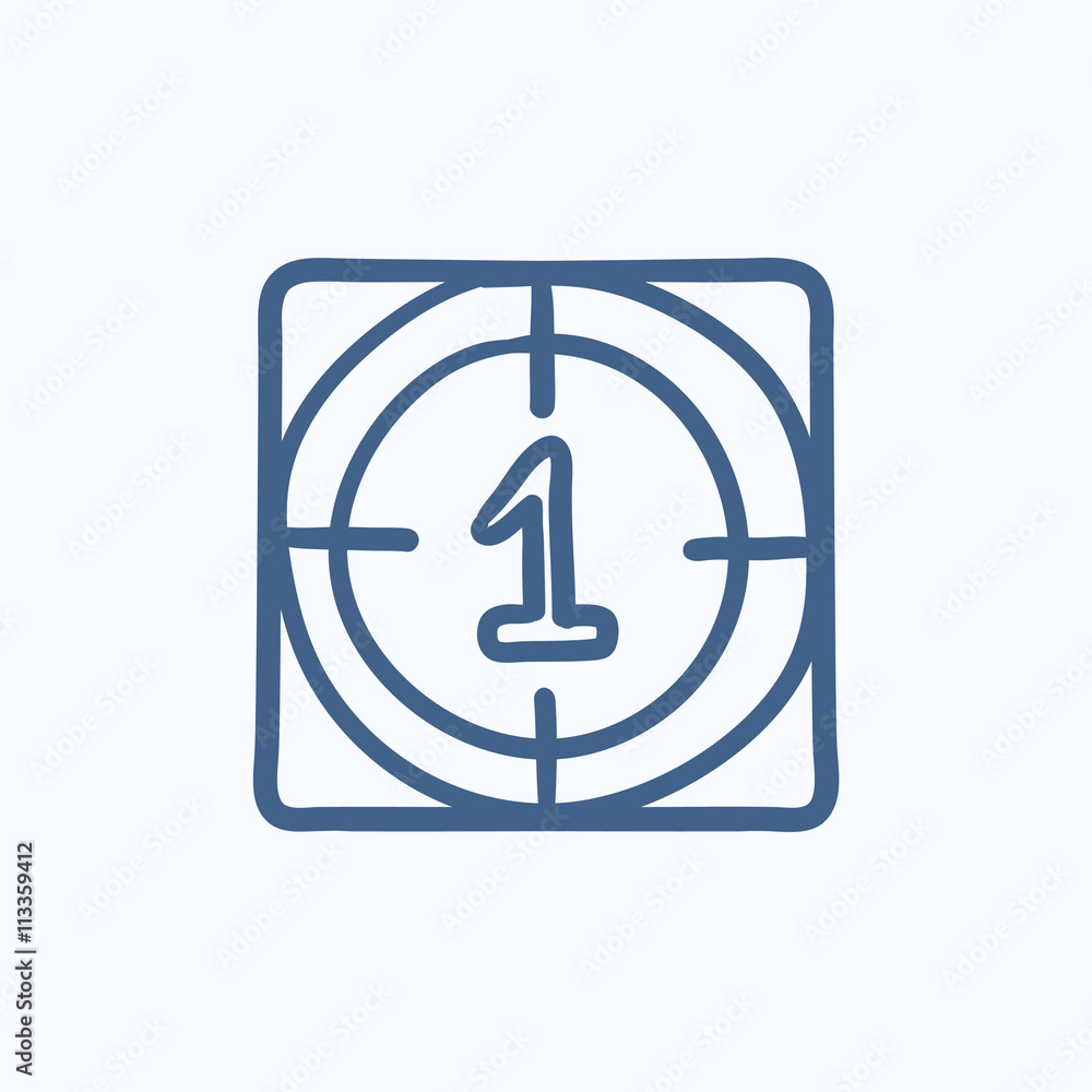 Countdown sketch icon. Countdown sketch icon.